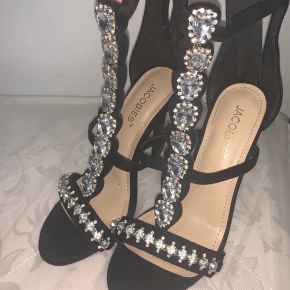 heels with diamonds on the back